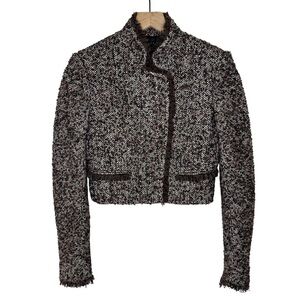 Theory Myleen Winterberry Burnt Rouge Tweed Blazer Jacket Size 6
